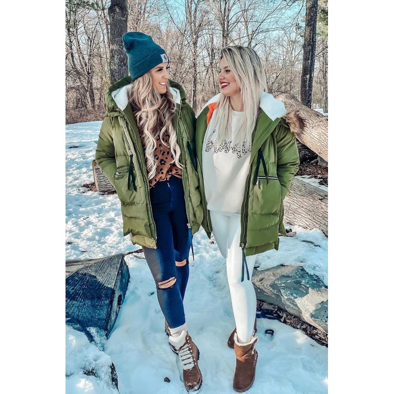 Orolay Women's Thickened Down Jacket Green 2XL