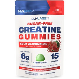 Creatine Monohydrate Gummies 6000mg | 1-Month | Sugar-Free | Sour Watermelo