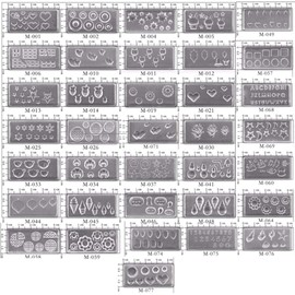 caralin 36Pcs Size Nail Art Silicone Mold Leaves Flower Animals Template Acrylic Gel Tools Resin Mold Jewelry Making Tools, As Pic Shows