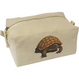 'Wise Old Tortoise' Canvas Wash Bag/Makeup Case (CS00035771)