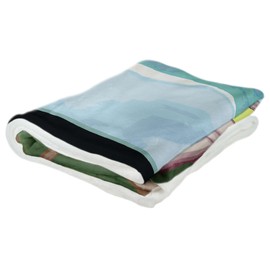 Northwest Art Mall Walloon Lake Michigan Adirondack Chairs Lake Ultra Fleece Bed Sofa Travel Cozy Blanket from Alla Prima Painting by Artist Joanne Kollman 60" x 80".