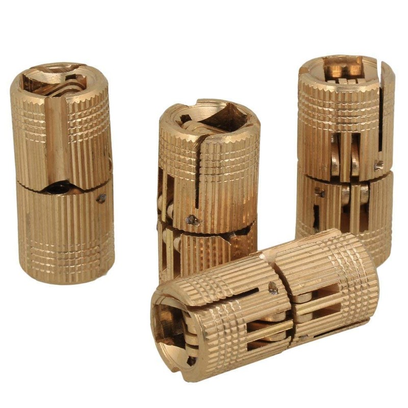 4PCS Barrel Hinges Hidden Furniture Hinge Brass Concealed Hinges for