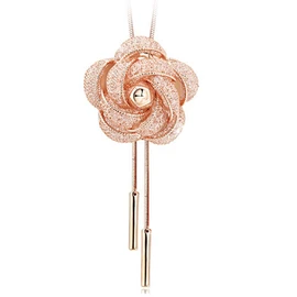 DAZZARRY Women's Lariet Rose Flower Long Necklace Elegant Accessory Present Banquet