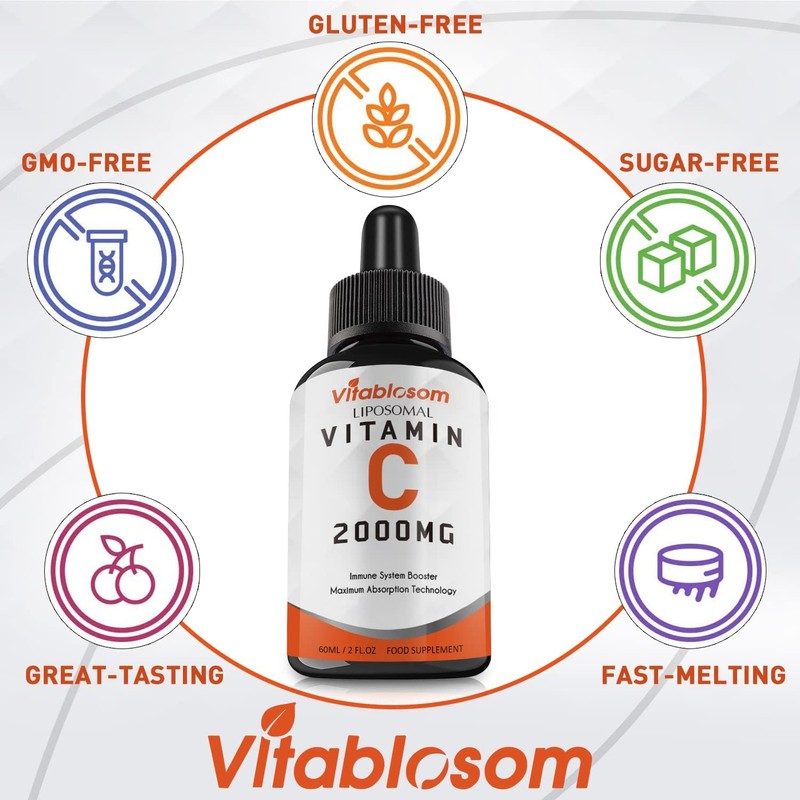 Vitablosom Liposomal Vitamin C 2000mg Liquid for Adults, High Absorption