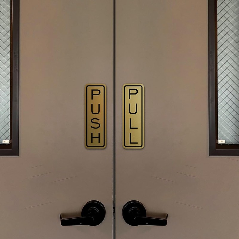 All Quality Classic Vertical Push Pull Door Signs - Great