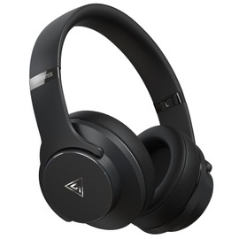 DOQAUS Bluetooth Headphones Over Ear, 90H Playtime Bluetooth 5.3 Wireless Headphones with Mic, Foldable Lightweight Headphones Wireless with Hifi Stereo Sound, Deep Bass for Travel PC Cellphone(Black)