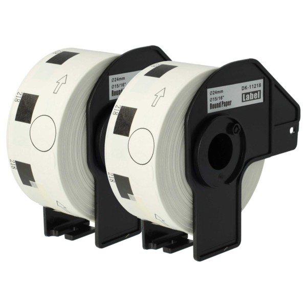 vhbw Set of 2 Label Rolls 24 mm (1000 Labels)