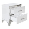 Elegant High Gloss Nightstand with Metal Handle,Mirrored Bedside Table with