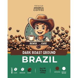 Bento Cafe Brazil Dark Roast Ground Coffee 12 Oz,100% Arabica Coffee