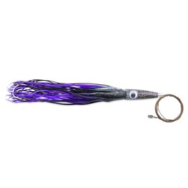 C&H, Wahoo Whacker Rigged & Ready, Black/Purple Skirt, 6 oz / 170 g 12.5 in / 31.75 cm, 8/0 7732 Mustad Hook, AFW Swivel, 275 lb / 124.7 kg AFW 49 Strand Cable, 6 ft / 1.8 m