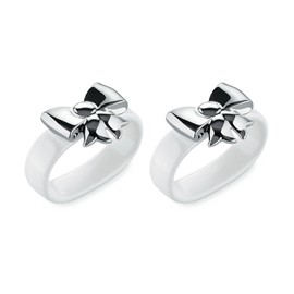 Alessi, Set2Napkin Dressed X-Mas Napkin Rings, Set Of 2, White