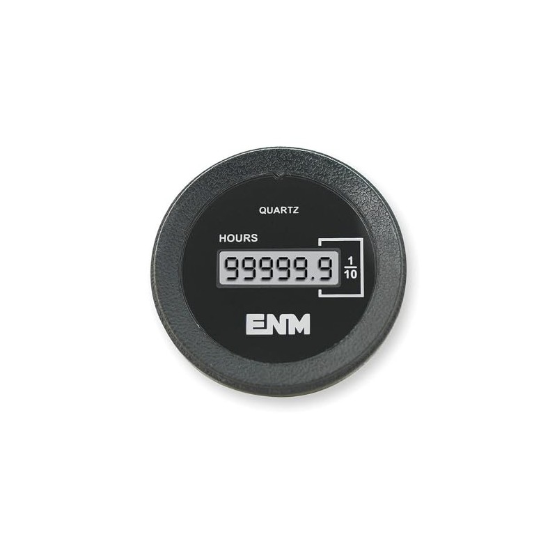 Hour Meter,LCD,Flush Round,2 in. dia.