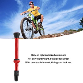 BigKing Tubeless Valve Stem, 60mm Mountain Bike Presta Valve Stem, Aluminum Alloy Tubeless Vacuum Extension Valve, Bicycle Accessories(Red)