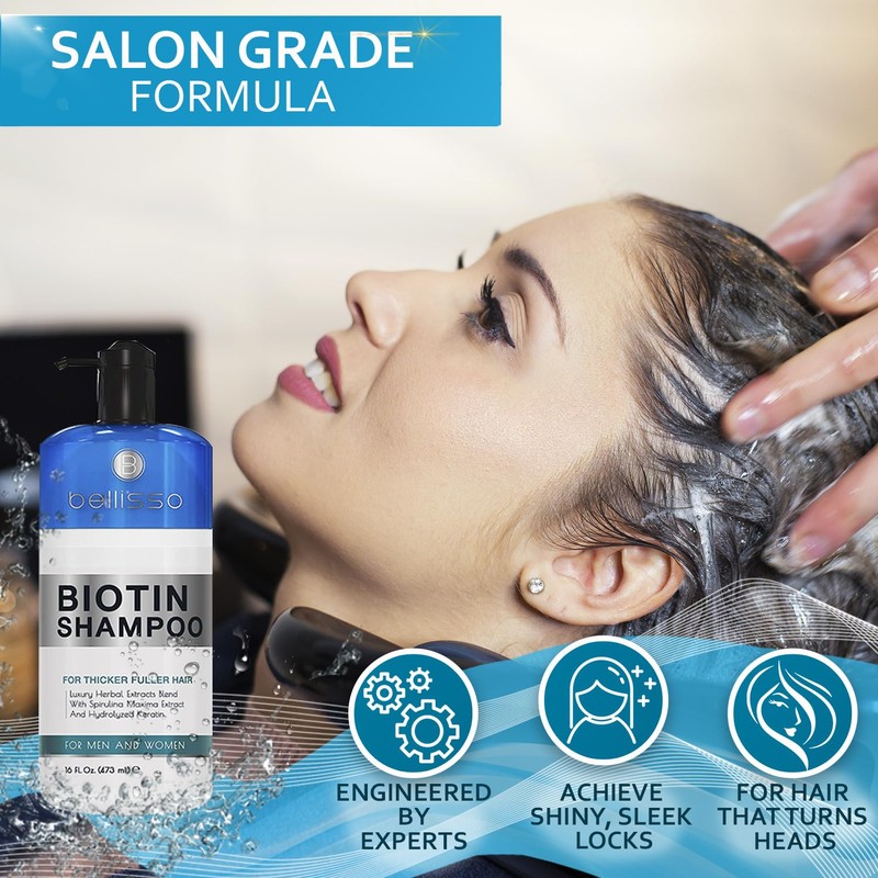 Biotin Shampoo for Thicker Stronger Hair - Volumizing & Thickening
