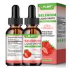 2 Pack Selenium Liquid Drops, 200mcg Liquid Selenium Supplement with
