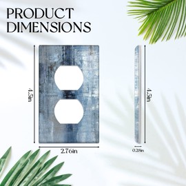 Blue Grey Duplex Electrical Outlet Wall Plate Decortive Light Switch Cover Abstract Art Wall Plate Cover Wallplates for Bedroom Kitchen Home Decor