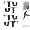 4Pcs Bracket Hang Curtain Rod Holders Single Hook Right Into