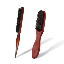 SUEOUX 2 Stück Wildschweinborsten Bürste, Natürliche Haarbürste Wildschweinborsten groß und klein mit Holzgriff, Schweineborsten Haarbürste zum Entwirren der Haare, Reinigung von Staub