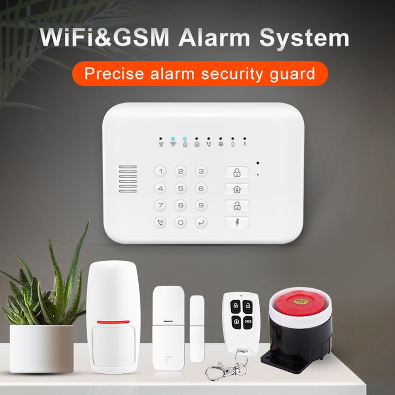 Security Alarm System Kit Auto Dial GSM+WiFi Home Security Wireless