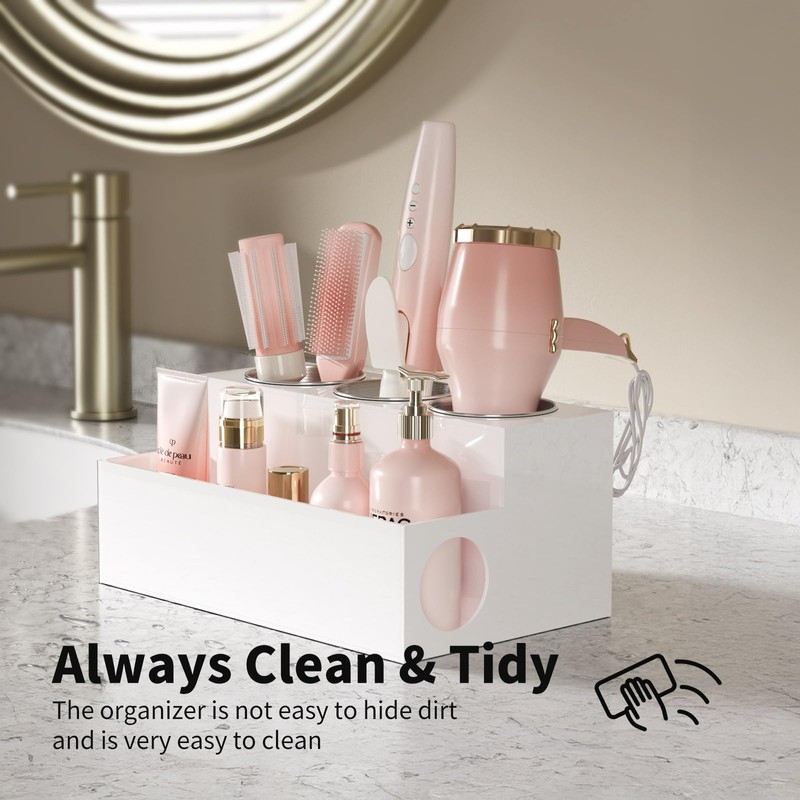 NIUBEE Acrylic Hair Styling Tool Organizer and Holder - Bathroom