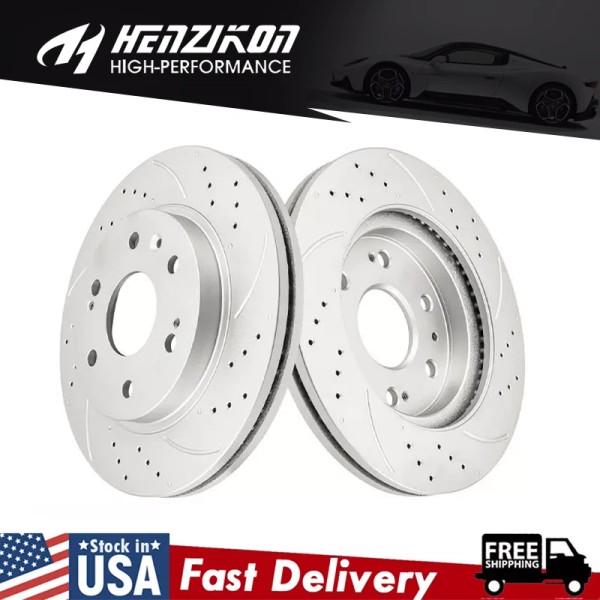 H HENZIKON HIGH-PERFORMANCE Rear Drilled Rotors for Chrysler Aspen Dodge