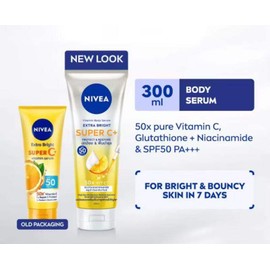 NIVEA Body Extra Bright Super C+ Vitamin Serum SPF50+++ Body Lotion / Even Tone / Sun Care-300ml