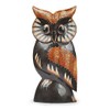 Decorative Owl Wula Black Brown From Albesia Wood, Height 20 cm, Wooden Figure UHU Craft from Bali Handmade