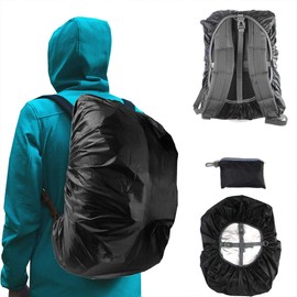 Frelaxy Backpack Cover, 7 Colors, 5 Sizes, Rucksack Cover, Fall Prevention, Storage Bag, Black, M (25–35 L)