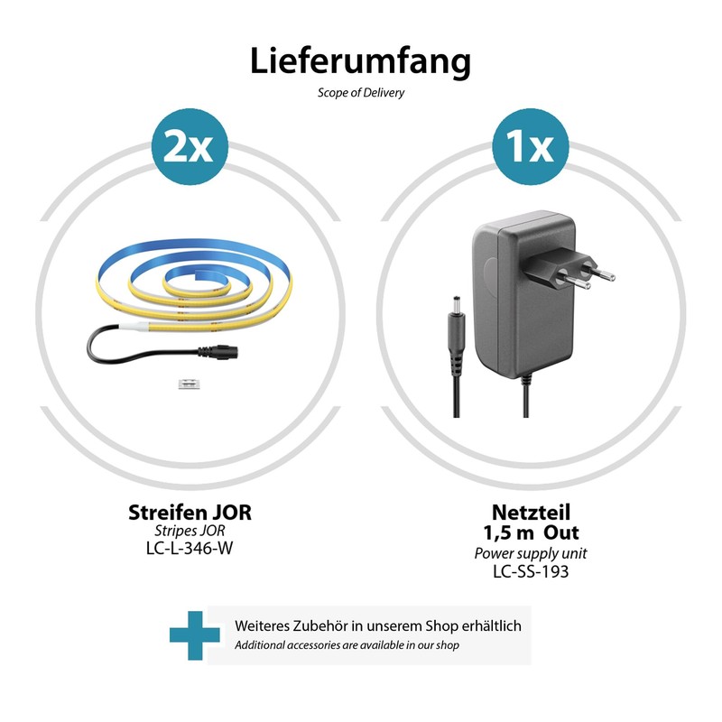 ledscom.de Jor COB LED Strip 100.0 cm Flat White 22.54