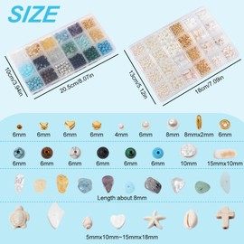 2100Pcs Jewelry Making Kits for Adults Women with Pearl Beads Crystal Beads Shell & Turquoise, 20 Colors beads with Gold Beads Beading Kit for Bracelets, Necklace, Ring DIY Crafts Jewelry Making Kit
