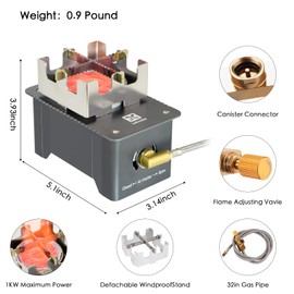Lehnedar Portable Camping Stove, Windproof Butane Stove with Carrying Case, Backpacking Camp Stove Propane for Outdoor Camping Hiking Cooking and Picnic (Camping Stove 1000W)