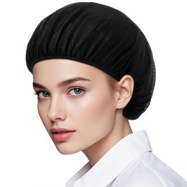 Giantree 6 Pcs Chef Hat, Unisex Elastic Kitchen Cooking Hat, Food Service Hair Nets Mesh Cap, Black Adjustable Reusable Washable Cooking Chef Cap