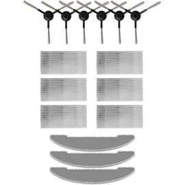 Vexilar Replacement Accessory Kit for Cleanova W7 Mop Robot 6 Side Brushes, 6 HEPA Filters, 3 Wipes