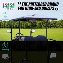 Golf Cart Side Mirrors with Turn Signal Light，Rear View Mirror for Club Car EZGO Yamaha Gas & Electric,Golf cart must be drilled and have turn signal headlights