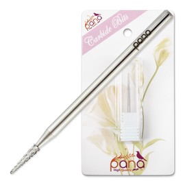 PANA 3/32" Carbide Cuticle Nail Drill Bit for Cuticle Cleaning, Dead Skin Removal, Gel Polish & Acrylic Removal, Under Nail Cleaner, Nail Salon, Manicure Tools (Sharp Point - Silver, Medium)