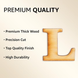 2-Inch Decorative Wooden Letter L - Alphabet Letters for DIY Wall Signs, Table & Shelf Decorations - Wood Letters for Crafts & Party Decor