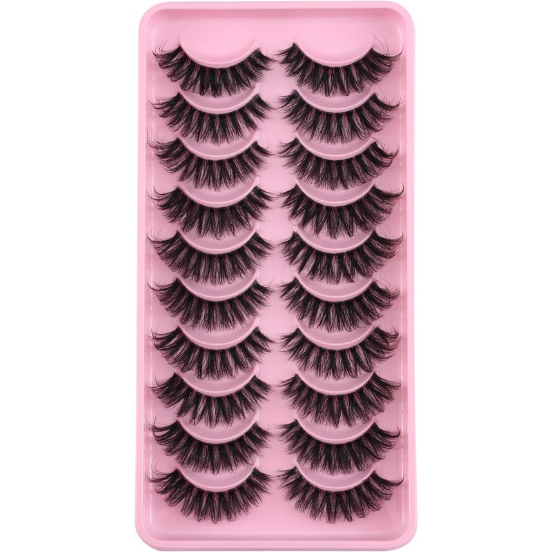 Clear Band Eyelashes Russian Volume Fluffy Strip Lashes 10 Pairs