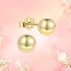 18K Gold Plated Sterling Silver Ball Stud Earrings 3mm-10mm Options,