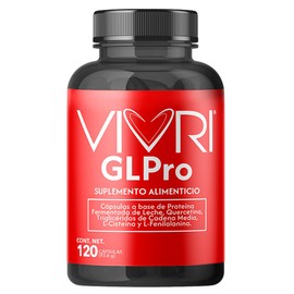 VIVRI GLPro Suplemento Nutricional  Protena de Leche Fermentada, MCT, Glucomanano y Quercetina  Frmula Natural  120 Cpsulas para 30 Das               