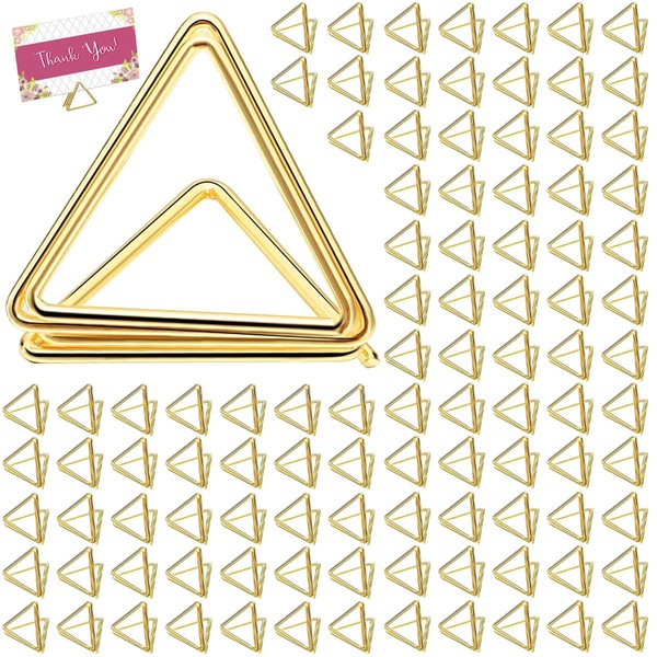 100 Pcs Place Card Holder, Triangle Shape Table Number Holder,