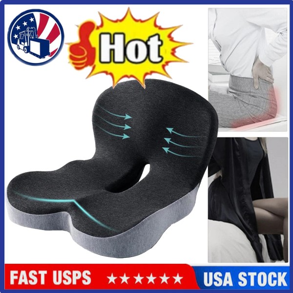 Memory Foam Seat Cushion w/Lumbar Support Pillow for Back &