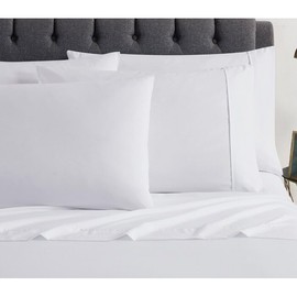 Hotel Queen Size Bed Sheets Set - 6PC Solid Ultra Soft Microfiber Bed Sheets - Easy to Clean, Sheets Queen Size with Fitted Sheet, Flat Sheet & Pillowcases (White)