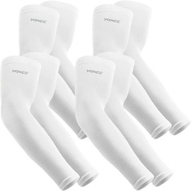 4 Pairs Arm Sleeves for Men Women, UPF 50 Cooling UV Sun Protection  Compression Sleeves - Colour: 4 Pairs White
