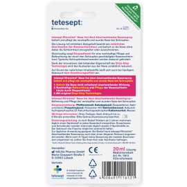 tetesept tetesept Rhinolind Nase frei Abschwellendes Nasenspray ?C Nasenspray abschwellend bei Erk?ltung & Schnupfen - befreit & pflegt die verstopfte und wunde Nase ?C 5 x 20 ml