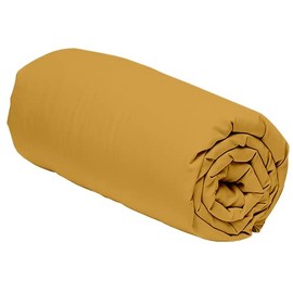 Duquennoy & Lepers - Fitted Sheet 30 cm - Percale 80 Thread Count - 160 x 200 cm, Mustard Yellow