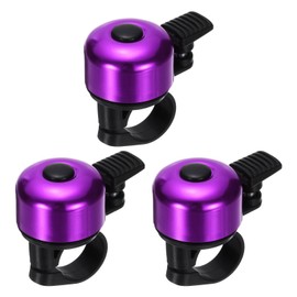 HARFINGTON 3pcs Bike Bell Mini Bicycle Bell with Loud Crisp Clear Sound Bike Ring Bell Aluminum Bike Accessories for Road Mountain Bike, Purple