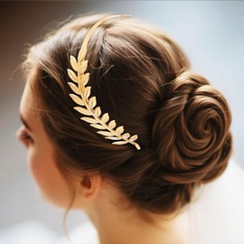 GORAIS Greek Goddess Leaf Headband Gold Bride Wedding Headpiece Bridal Hair Accessories for Women and Flower Girls