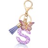 mohito Keyring Letter Keyring with Initial Letters Pink Butterfly Key