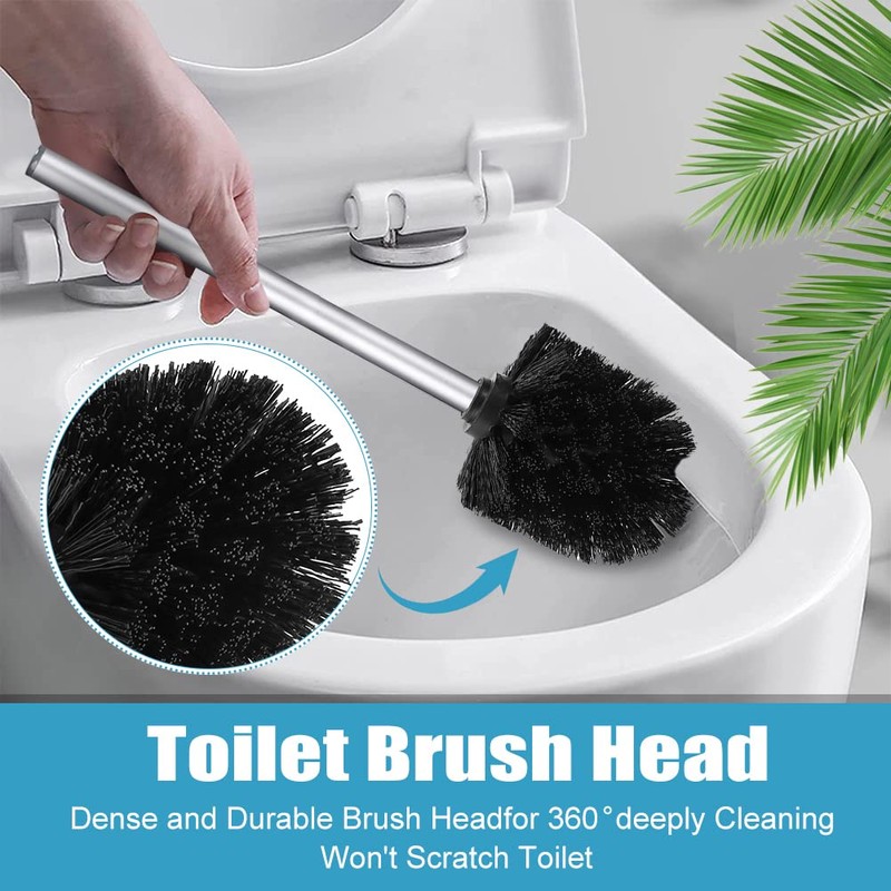 2PCS Toilet Bowl Brush Replacement Head, Toilet Brush Head Replacement