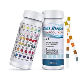 Pack of 100 PH Test Strips, Pool Tester PH and Chlorine Value, Water Tester, Aquarium Test Measuring Water Hardness, Water Test, Strips, Pool Water Test Strips, Measuring Strips, for Pool Testing